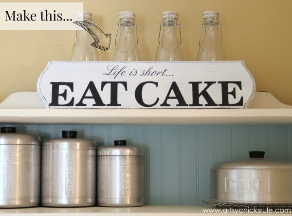 Life is Short, EAT CAKE - Make this - #eatcake #cake #sign #cameo #sillhouette #diytutorial artsychicksrule.com