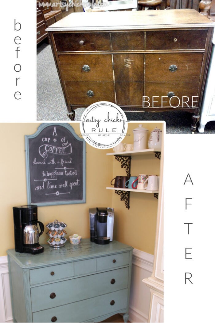 Repurposed dresser clearance into bar