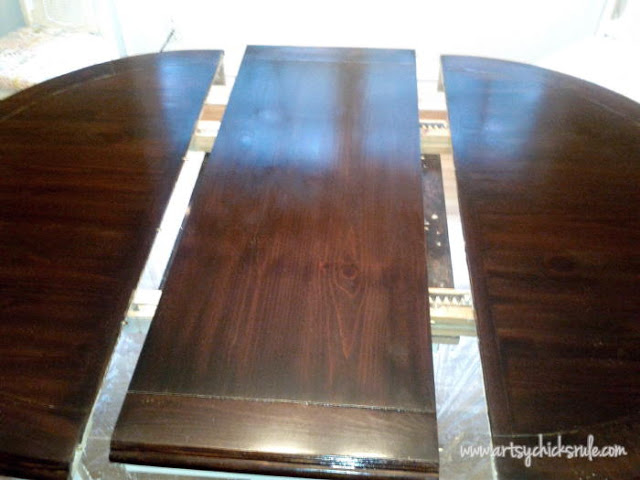 Dining Table Re-do in Walnut:Artsy Chicks Rule