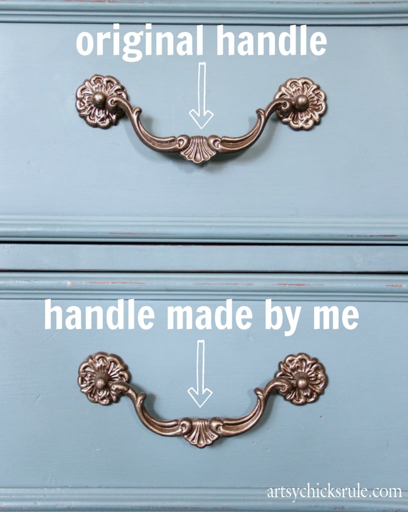 Update dresser hardware with oil rubbed bronze spray paint - The