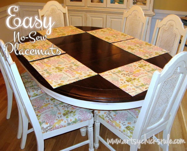 Easy No Sew Placemats- artsychicksrule.com