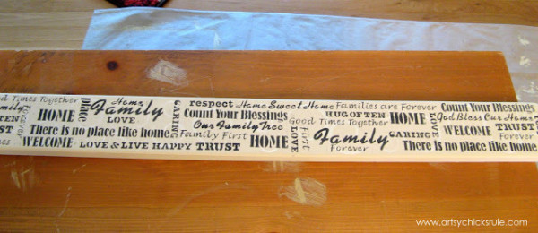 Wall Art Coat Rack - DIY - stencil lettering - artsychicksrule.com #coatrack #diy #wallart