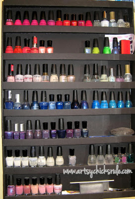 Great inexpensive DIY nail polish display/organizer-artsychicksrule.com