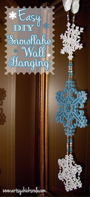 Easy, DIY Snowflake Wall Hanging- artsychicksrule.com