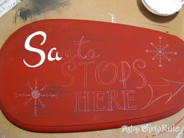 DIY Santa Sign - Artsy Chicks Rule