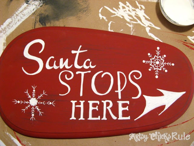 DIY Santa Sign - Artsy Chicks Rule