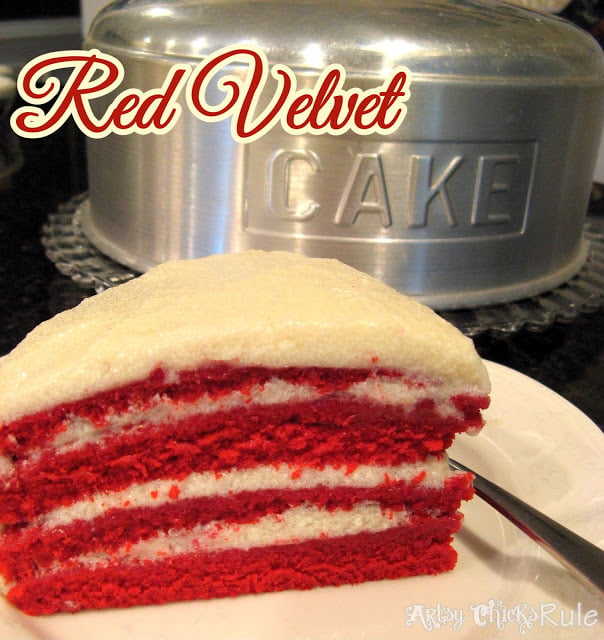 The REAL Red Velvet Cake Recipe (the secrets in the frosting!) artsychicksrule.com #redvelvet #redvelvetcake