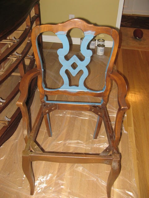 Aubusson Blue Chalk Painted Chair - artsychicksrule.com