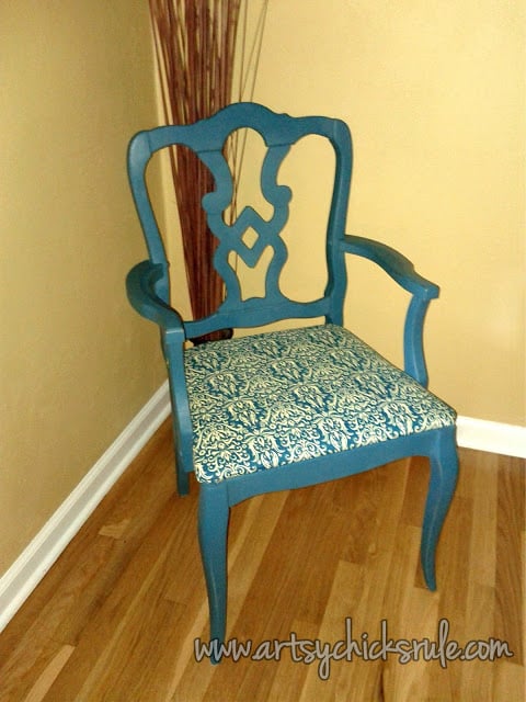 Aubusson Blue Chalk Painted Chair - artsychicksrule.com