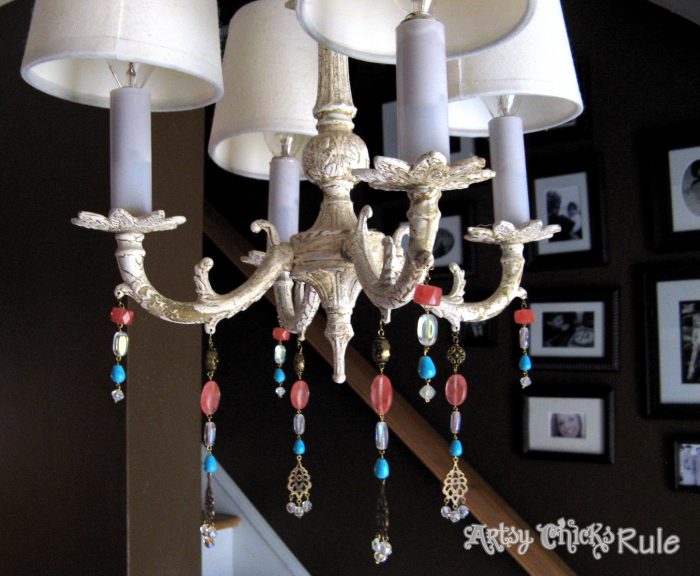 Hand Beaded Chandelier – New Life for an Old Fixture