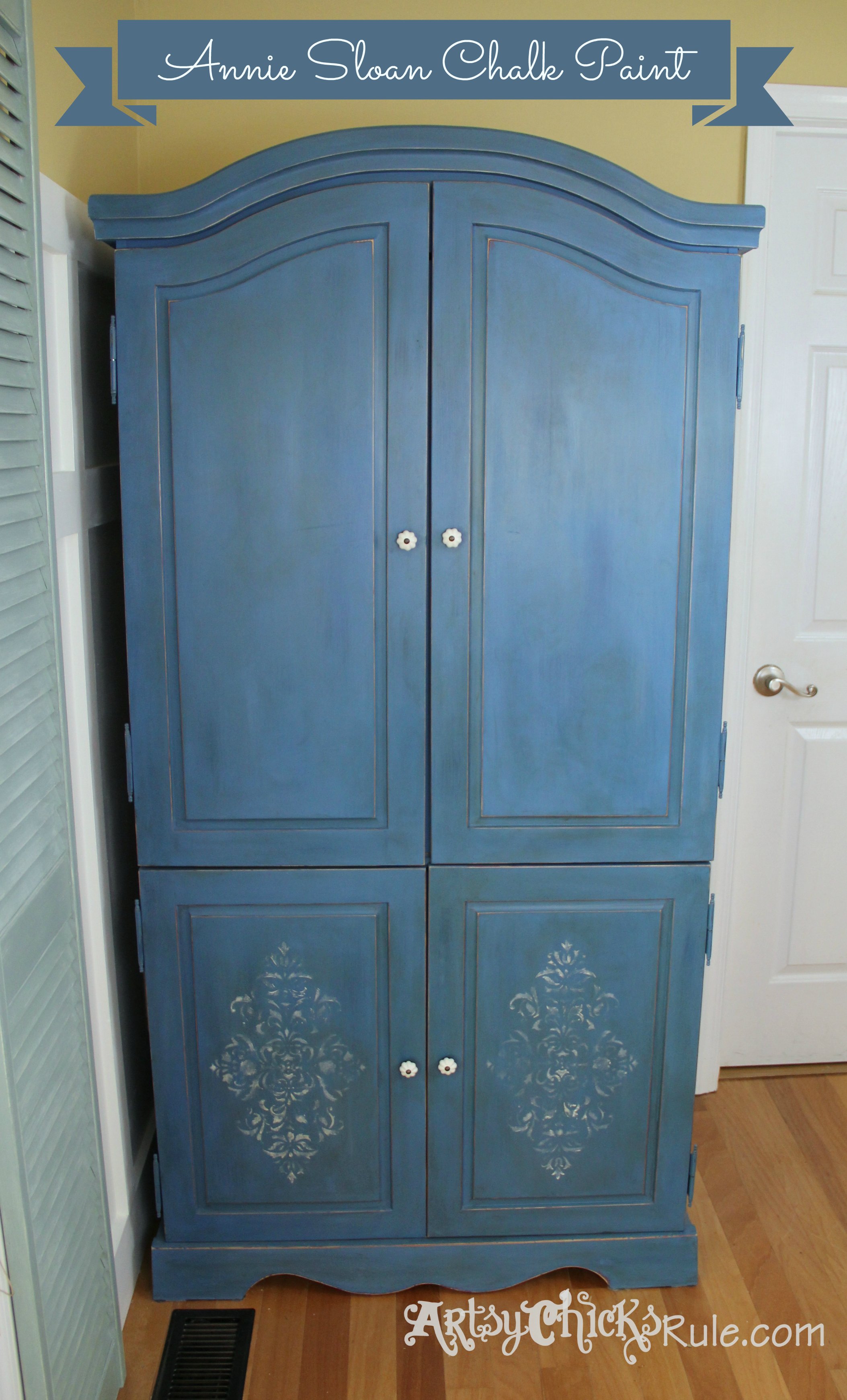 Armoire Transformed Twice...Finishing Up with Chalk Paint Artsy