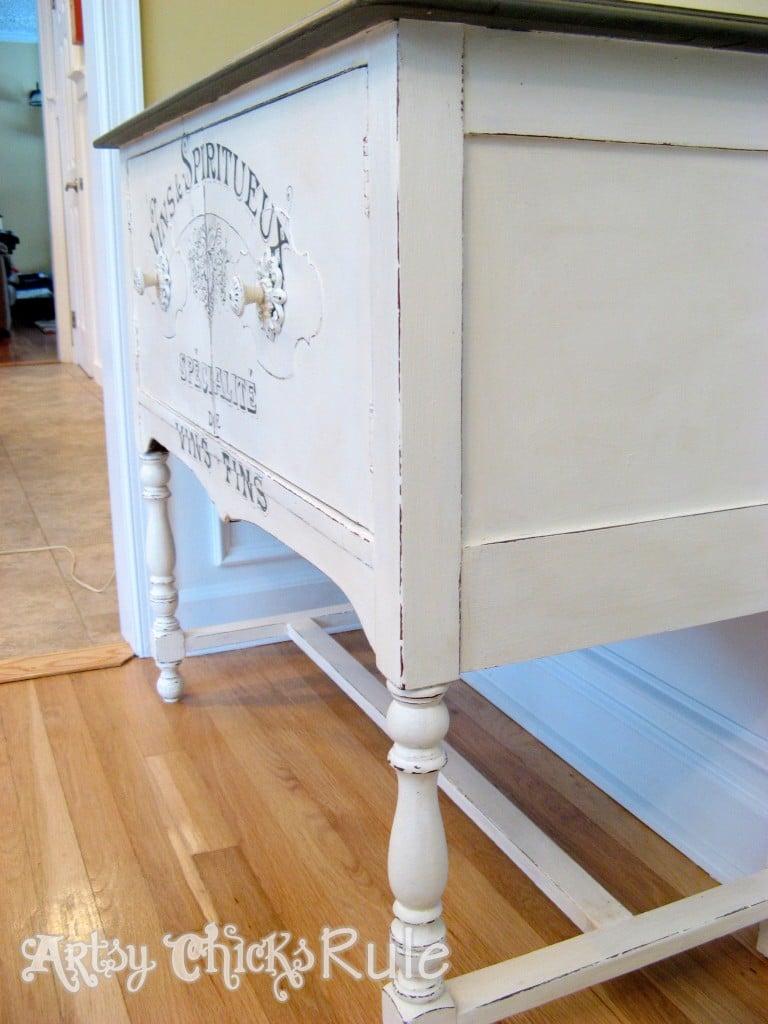 side view of sideboard