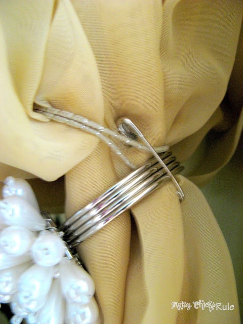 Cool Use for Napkin Rings-Drapery "Hold-Backs" - artsychicksrule.com #holdbacks #draperyholdbacks #napkinrings