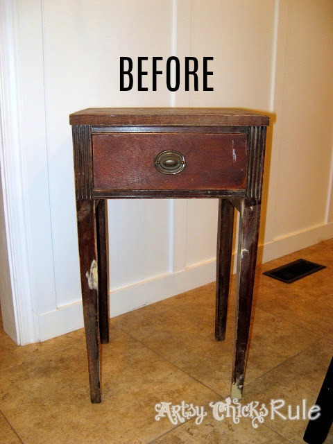 Coco Chalk Paint Side Table artsychicksrule.com