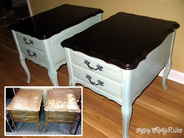 A Collection of Before & After Furniture Pieces!! artsychicksrule.com #chalkpaintedfurniture #paintedfurniture #chalkpaint# anniesloanchalkpaint #beforeandafterfurniture #furniturewithchalkpaint