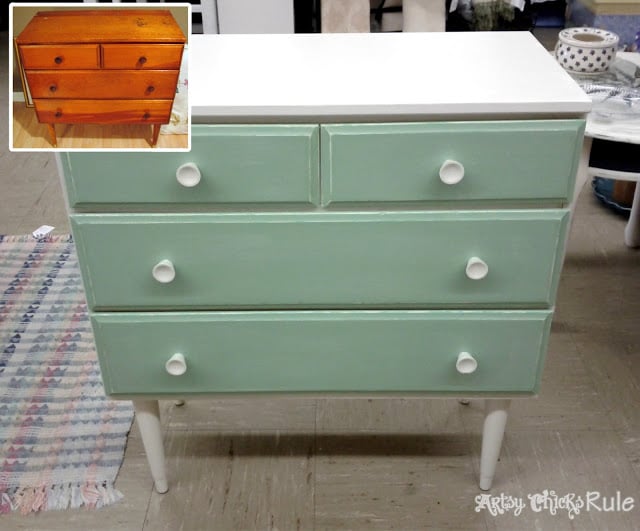 A Collection of Before & After Furniture Pieces!! artsychicksrule.com #chalkpaintedfurniture #paintedfurniture #chalkpaint# anniesloanchalkpaint #beforeandafterfurniture #furniturewithchalkpaint