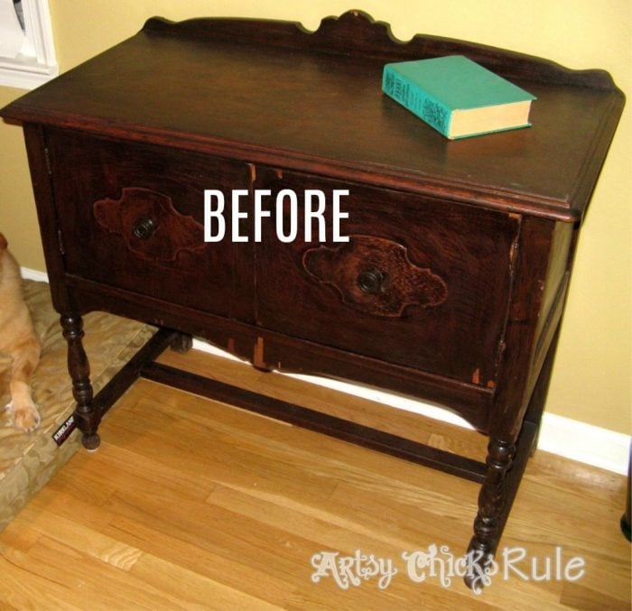 Estate Sale Sideboard with Chalk Paint Graphics (2nd Time’s the Charm)