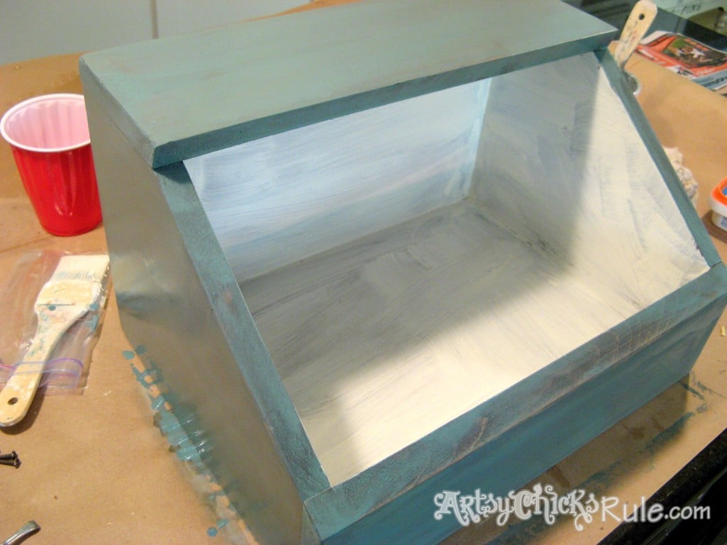 Bread Box Makeover - First Coat Kitchen Scale Milk Paint