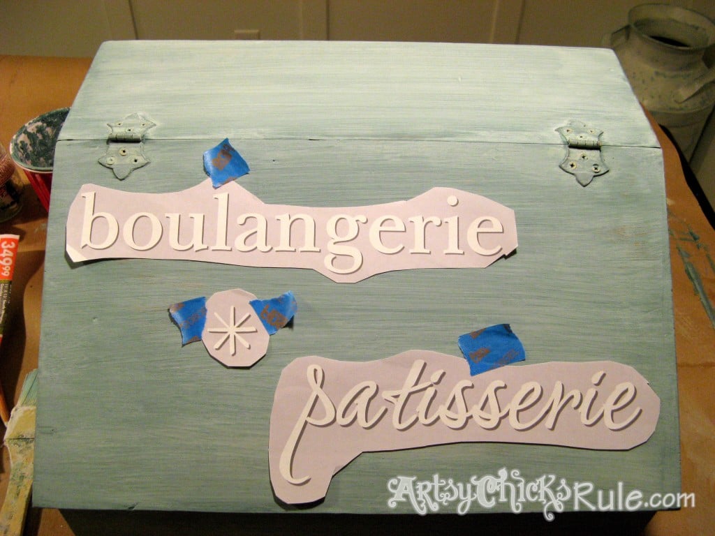 Bread Box Makeover Before-After Tutorial / Miss Mustard Seed Milk Paint artsychicksrule.com #breadboxmakeover #breadbox #milkpaint #frenchgraphics