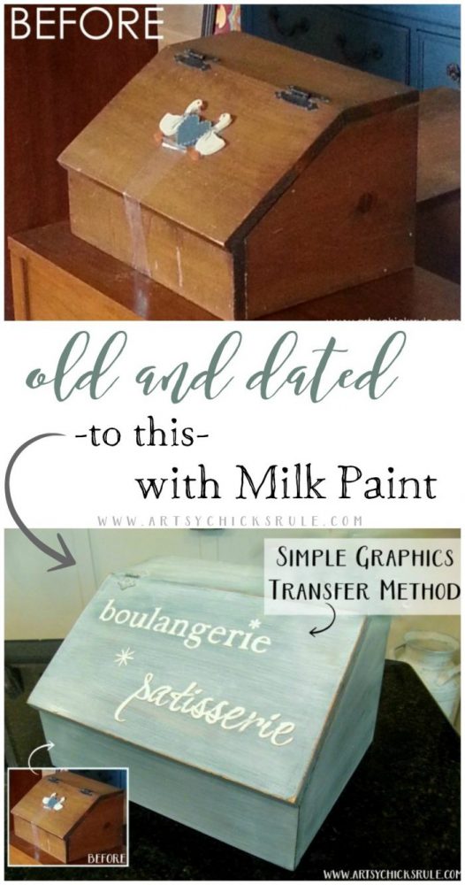 Old Bread Box Transformed with Milk Paint artsychicksrule.com