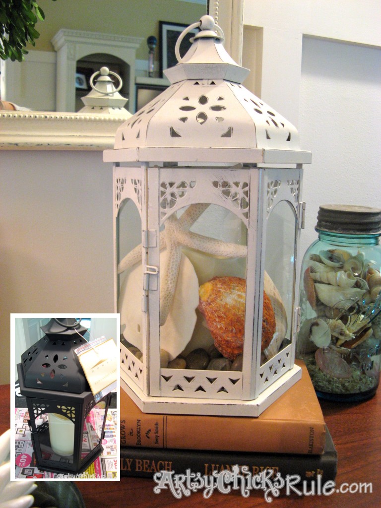 TJ Maxx Lantern Makeover  {spray paint & distressing} / Artsy Chicks Rule