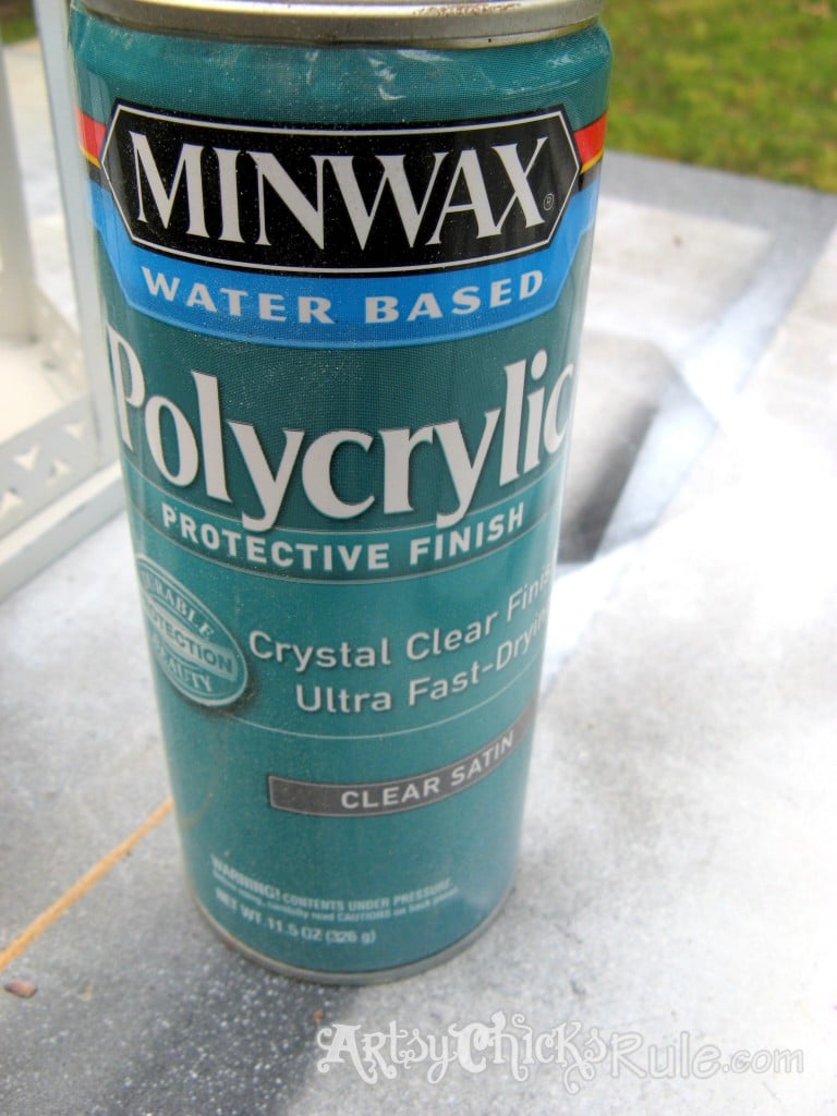 Minwax Polycrylic to seal chairs - artsychicksrule.com #nosew