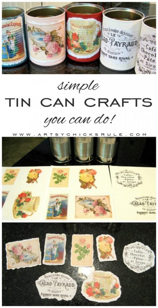 Simple TIN CAN crafts you can do!! artsychicksrule.com #diygiftideas #kidsprojects #tincan #tincancrafts #mothersdaygifts
