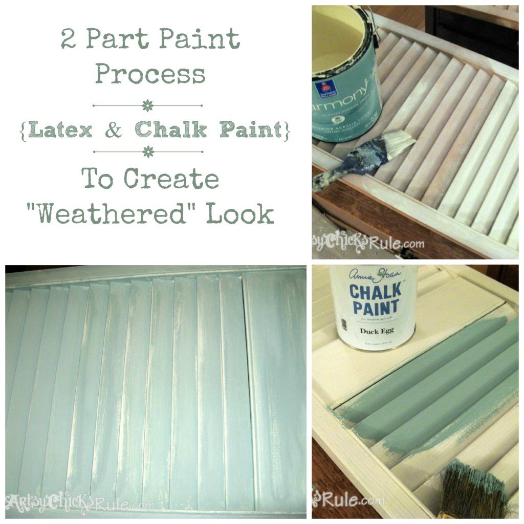 Repurposed Bi-fold Doors into Shutters-Duck Egg Blue Chalk Paint - artsychicksrule.com #cottagedecor #bifolddoors #bifolddoorsrepurposed #diyshutters #repurposedprojects #duckeggblue