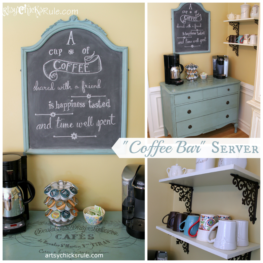 DIY Coffee Bar Ideas - Convert An Old Dresser or Table! - Thrifty