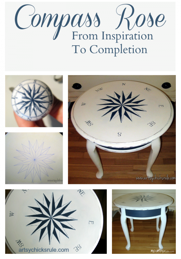 Hand Painted Compass Rose Tables (Annie Sloan Chalk Paint)