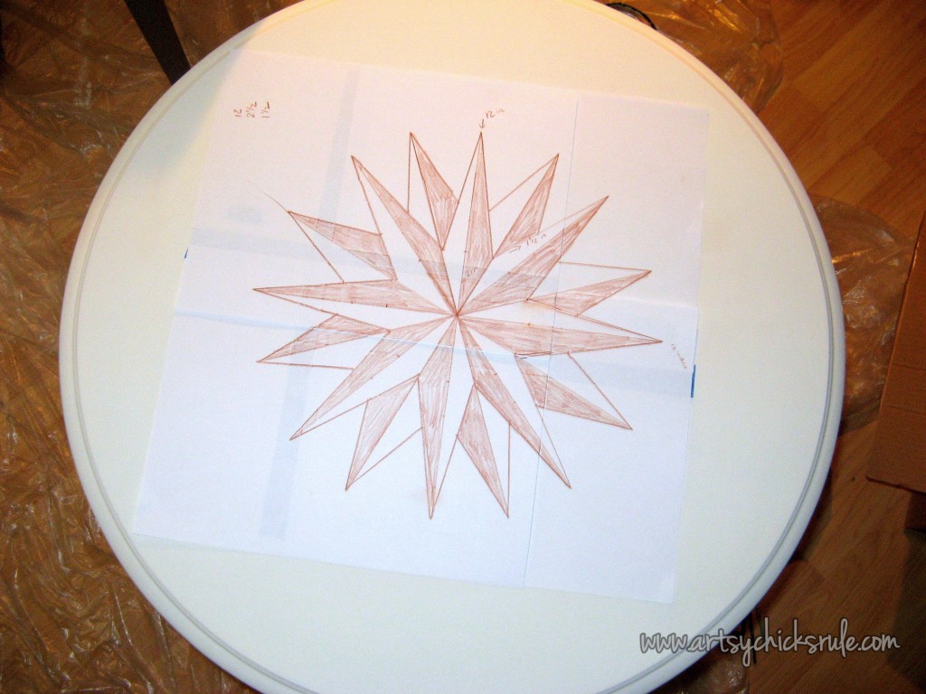 Create THIS Compass Rose in 3 EASY Steps!! Compass Rose Tables artsychicksrule.com #compassrosetutorial #compassrose #compassrosefurniture #nauticaldecor #coastaldecor #artsychicksrule