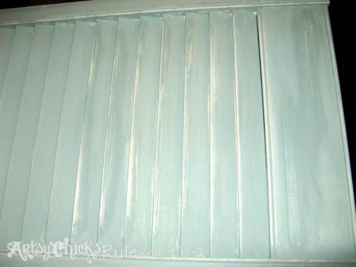 Repurposed Bi-fold Doors into Shutters-Duck Egg Blue Chalk Paint - artsychicksrule.com #cottagedecor #bifolddoors #bifolddoorsrepurposed #diyshutters #repurposedprojects #duckeggblue