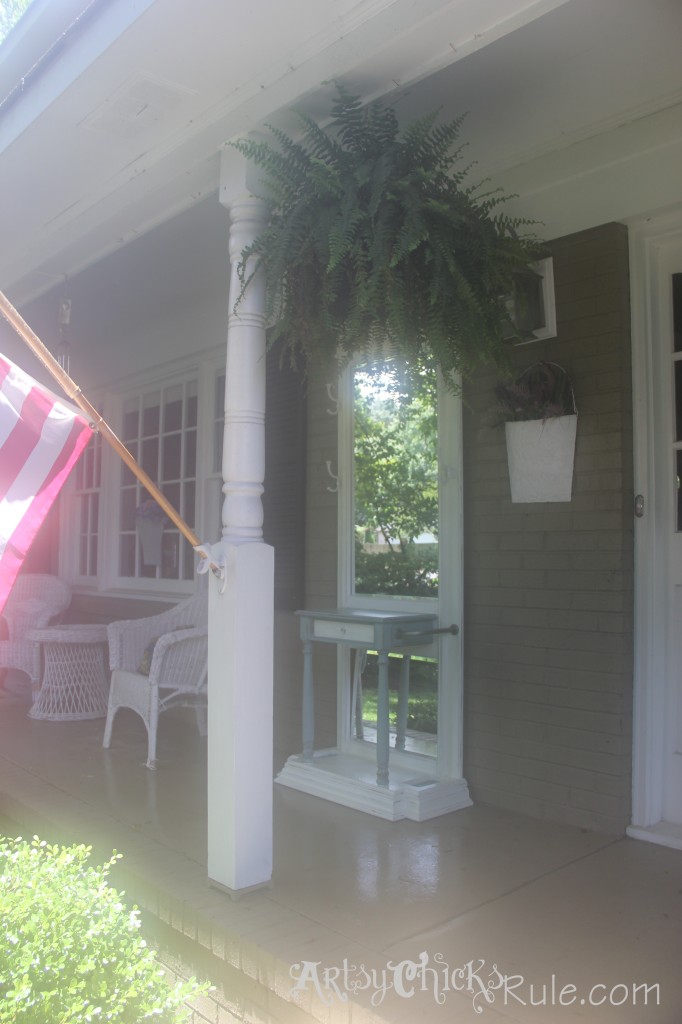 Hall Tree for Front Porch (Annie Sloan Chalk Paint)- artsychicksrule.com #halltree #chalkpaint #duckeggblue