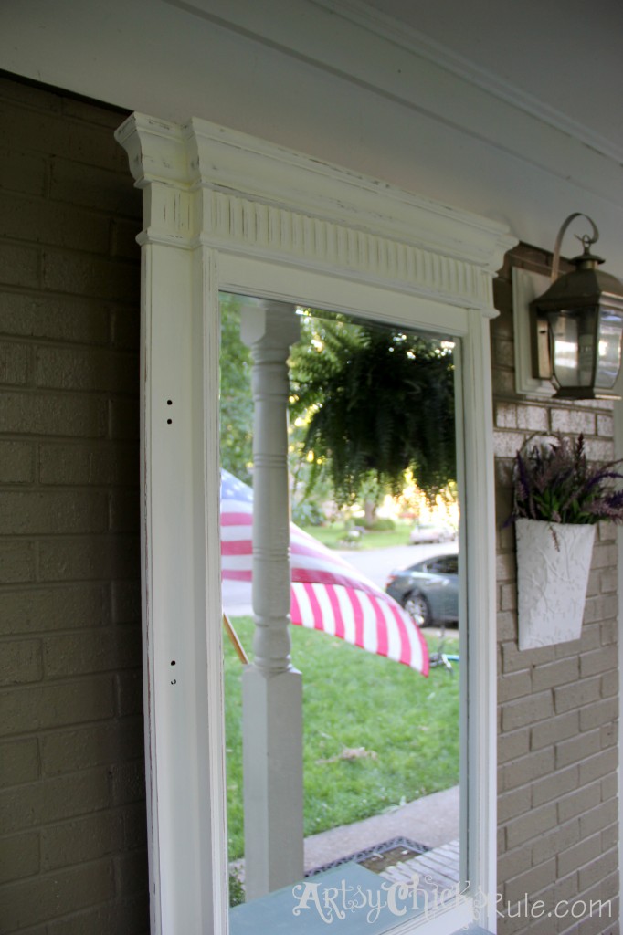 hall tree on porch without hardware