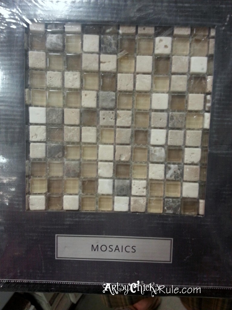 Kitchen Island Backsplash - Mosiac Tile artsychicksrule.com #backsplash #tile #diy