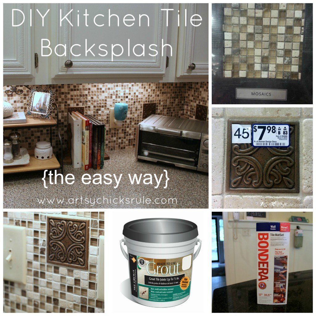 Kitchen Tile Backsplash Collage- artsychicksrule.com #backsplash #tile #diy