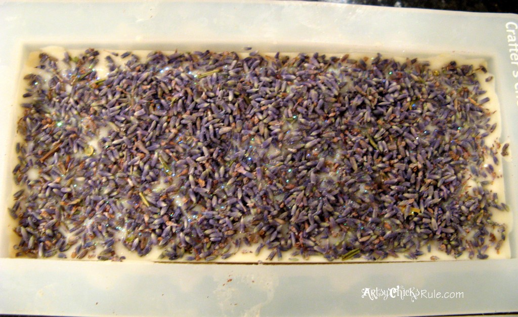 Lavender Milk and Almond soap making in the mold artsychicksrule.com #soapmaking #coldprocesssoap