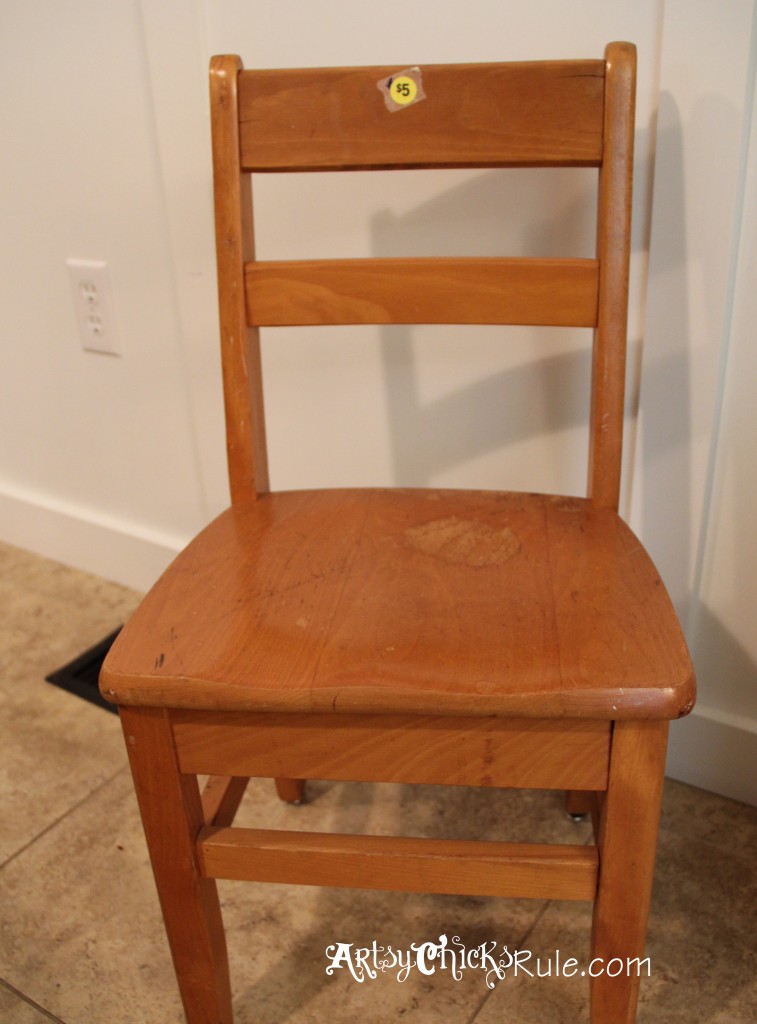 Garage Sale Chair Makeover with Chalk Paint Before