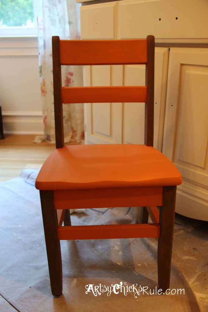 Garage Sale Chair Makeover with Chalk Paint Before Graphics