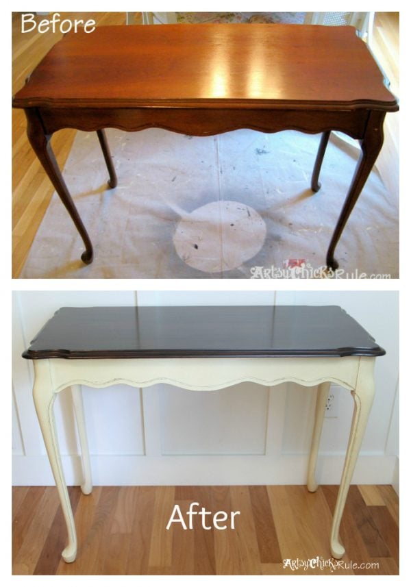 Update Old Wood Stained Furniture The EASY Way!! artsychicksrule.com 