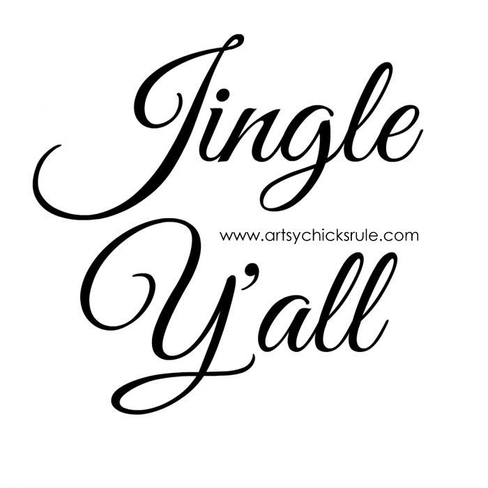 Jingle Y'all Painted Pillow FREE PRINTABLE!! artsychicksrule.com