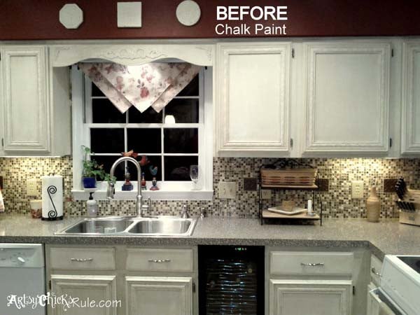 kitchen cabinet makeover annie sloan chalk paint - artsy chicks rule®