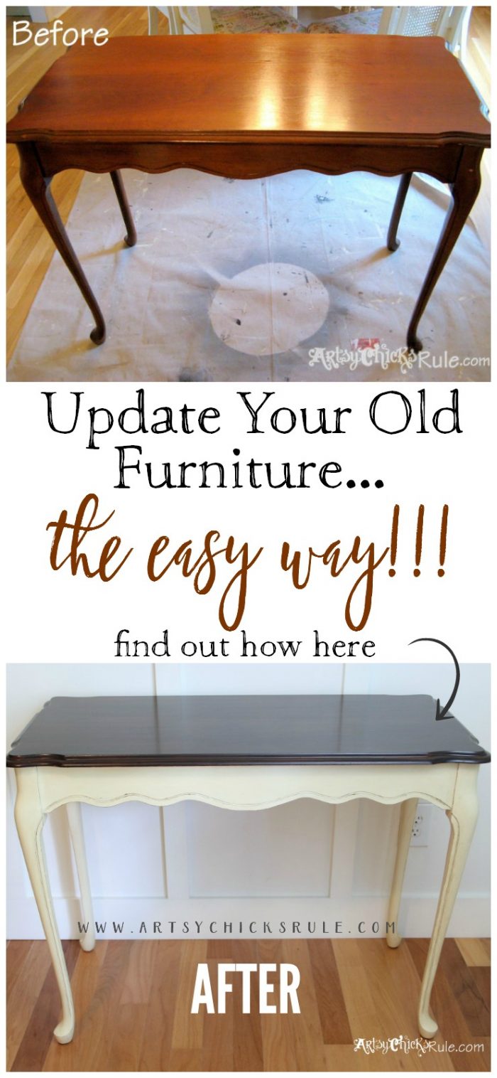 Update Old Wood Stained Furniture The EASY Way!! artsychicksrule.com