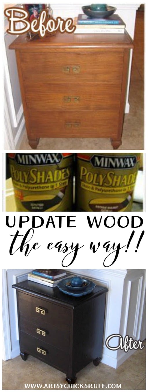 Update Wood, the EASY way!!! Wow, this is great!! artsychicksrule.com #polyshades #chalkpaint #updatewood