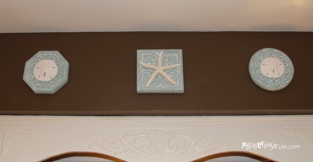 Wall Medallion After Chalk Paint & Starfish