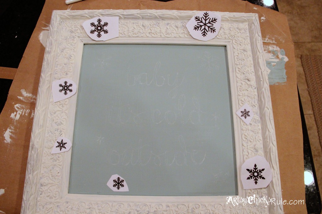 baby, it's cold outside - thrifty artwork - Duck Egg Blue Chalk Paint-graphics transferred artsychicksrule.com