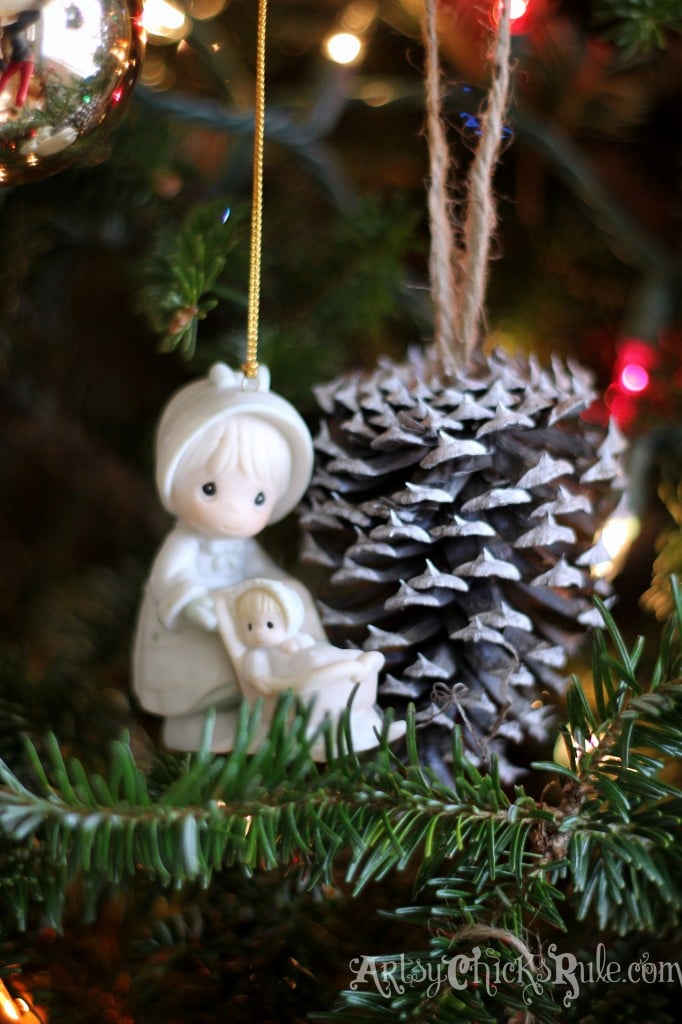 Babys First - Home made Pine Cone Ornament - Holiday Home Tour