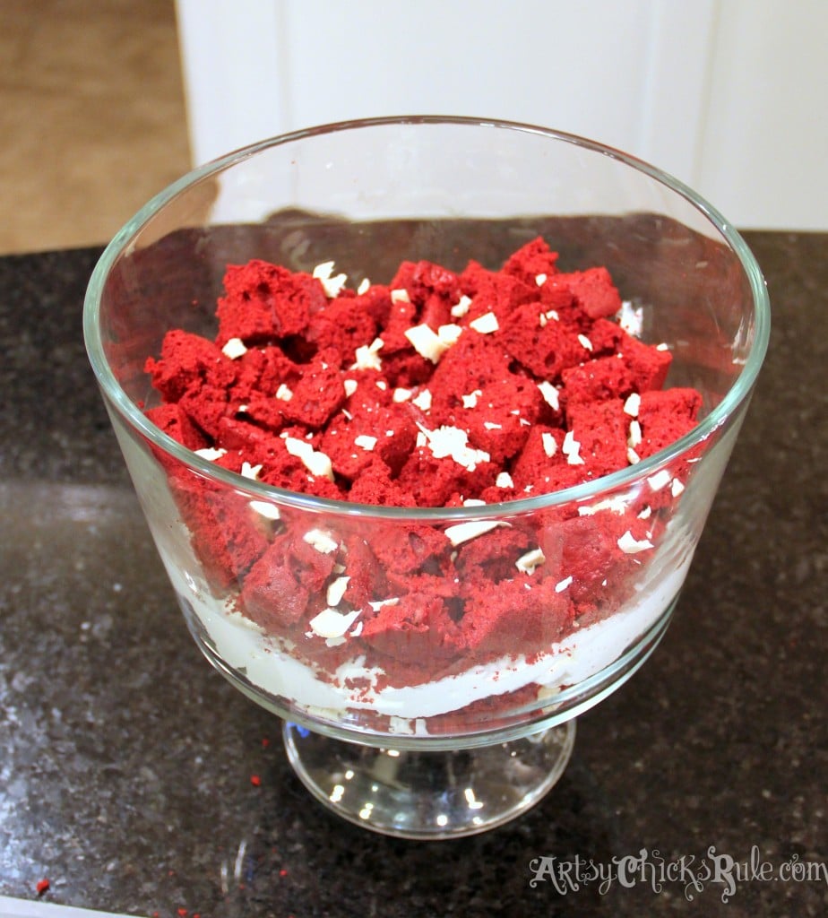 Layering of Red Velvet Trifle