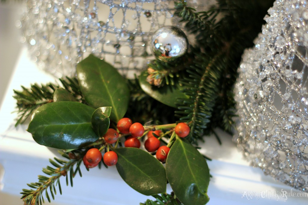 Natural elements in holiday decorating - Holly - Holiday Home Tour