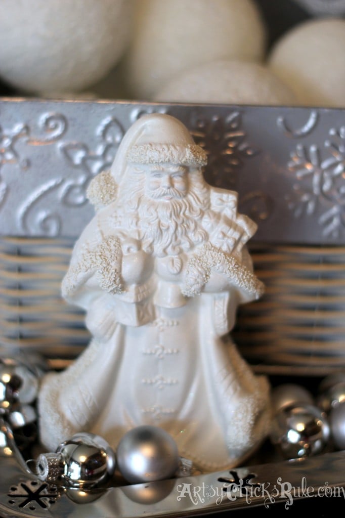 Santa - Dollar store and thrift store finds for decorating - Holiday Home Tour